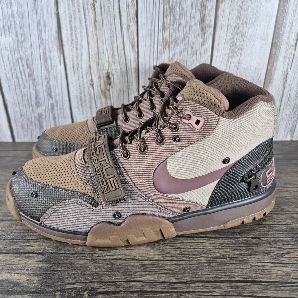 Nike Air Trainer 1 SP Travis Scott Cactus Jack Men's Sz 9 Chocolate DR7515-200